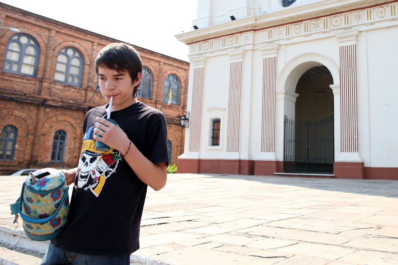 A boy in Asuncion, Paraguay drinks mate (Photo: Franco Origlia/Getty Images)